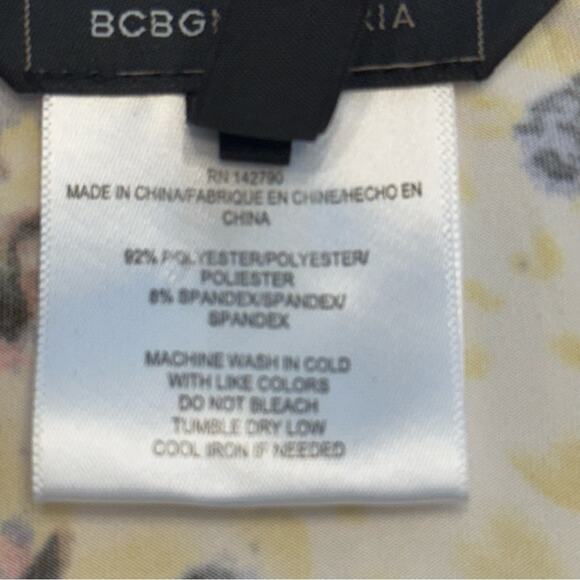 BCBGMAXAZRIA Women’s Yellow Black Leopard Print Snap Up Blouse Size M - Picture 3 of 5